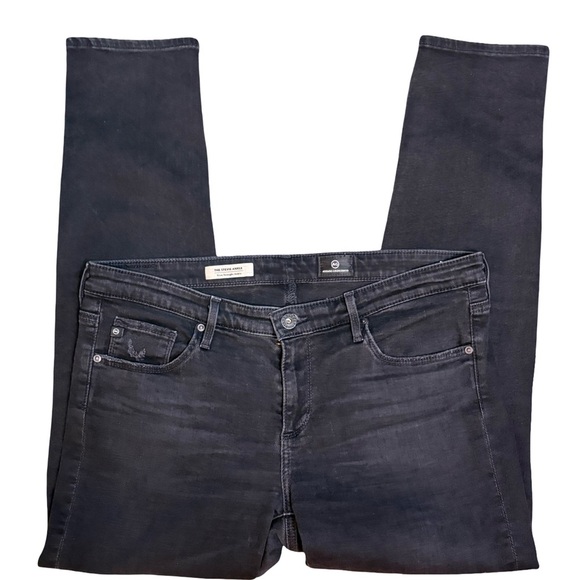 AG Adriano Goldschmeid Stevie Ankle Slim Straight Faded Black Distressed Size 31 - Picture 4 of 12